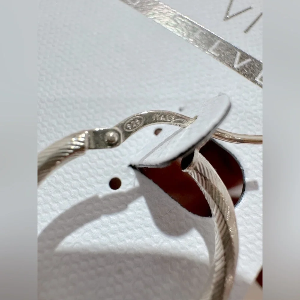 NWT Argento Vivo Sterling Silver Hoop Earrings - Picture 4 of 7